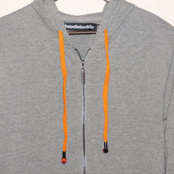 Hoodiebuddie Gray Hoodie Zip Up Size Medium - Picture 3 of 9